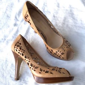 Franco Sarto tan Laser cut heels